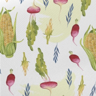 Watercolor Corn Beetroot Twill