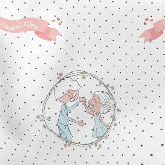 Cute Valentine&#39;s Day Coupl Stretch Ponte