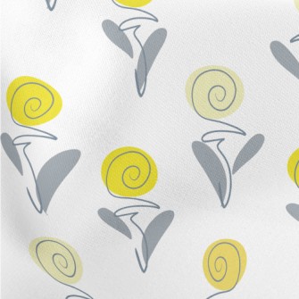 Curly Swirl Flowers Stretch Ponte