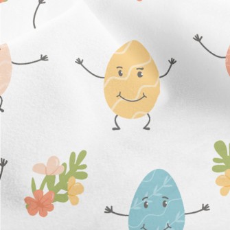 Anthropomorphic Colored Eggs Micro Fleece