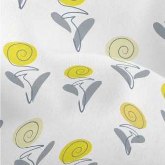 Curly Swirl Flowers Lightweight Performance Linen