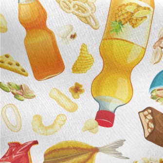 Soda Cookies Snacks Jersey Backed Fleece
