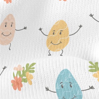 Anthropomorphic Colored Eggs Stretch Jersey
