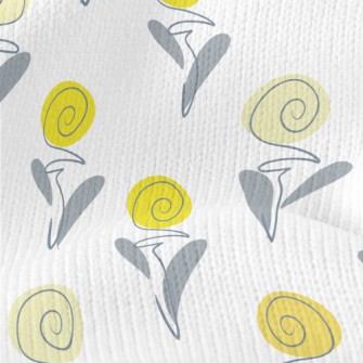 Curly Swirl Flowers Stretch Jersey