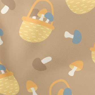 Freshly Picked Shiitake Mushro Lightweight Cotton Poplin