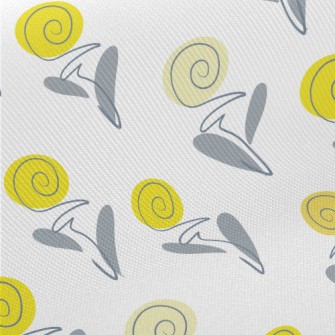 Curly Swirl Flowers Midweight Cotton Poplin