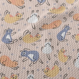 Funny Jumping Cat Birdseye Piqué