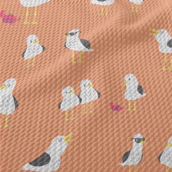 Cute Seagull Family Birdseye Piqué