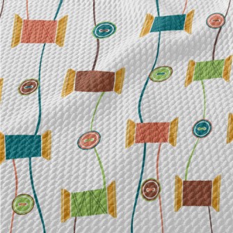 Sewing Thread And Buttons Birdseye Piqué