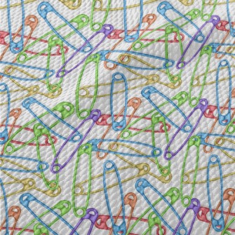 Colorful Safety Pins Birdseye Piqué