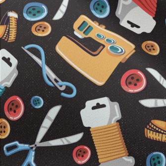 Sewing Machine Button Scissors Chiffon