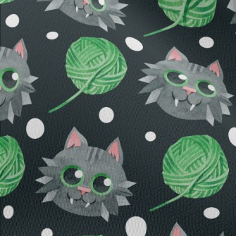 Gray Cat Wool Ball Chiffon