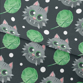 Gray Cat Wool Ball Waterproof Oxford
