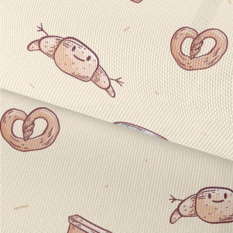 Breakfast Croissant Coffee Waterproof Oxford