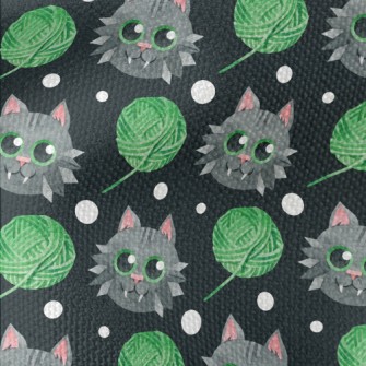 Gray Cat Wool Ball Waterproof Canvas