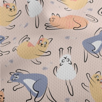 Funny Jumping Cat Athletic Mesh Flat Back