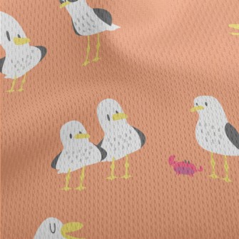 Cute Seagull Family Athletic Mesh Flat Back