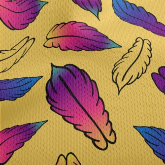 Beautiful Gradient Feathers Athletic Mesh Flat Back