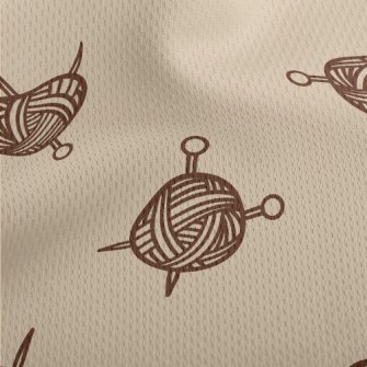 Yarn Ball Needle Athletic Mesh Flat Back