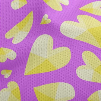 Shiny Gradient Heart Athletic Mesh Flat Back