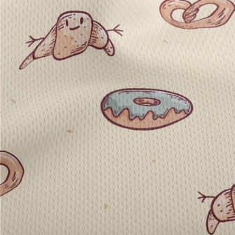 Breakfast Croissant Coffee Athletic Mesh Flat Back