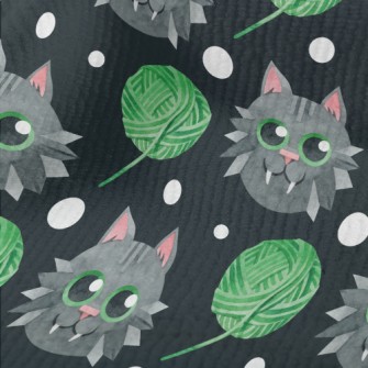 Gray Cat Wool Ball Terry