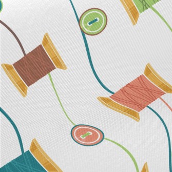 Sewing Thread And Buttons Twill