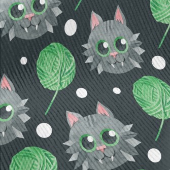 Gray Cat Wool Ball Standard Corduroy