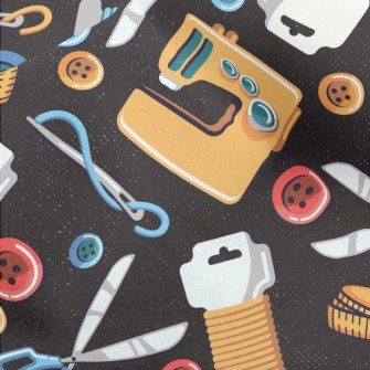 Sewing Machine Button Scissors Micro Fleece