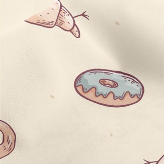 Breakfast Croissant Coffee Micro Fleece