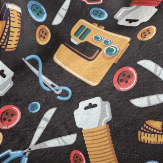 Sewing Machine Button Scissors Minky