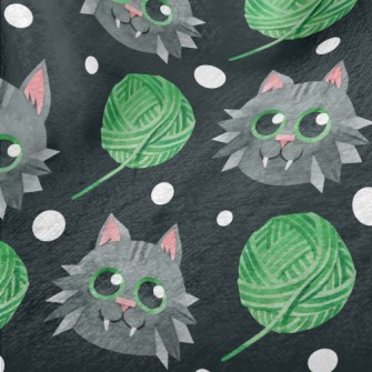 Gray Cat Wool Ball Minky
