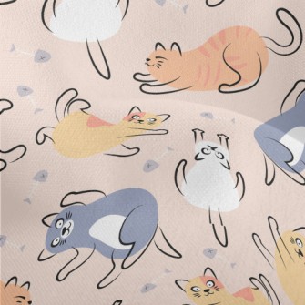 Funny Jumping Cat Lightweight Performance Linen