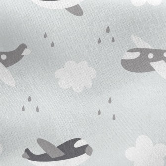 Flying Sky Airplane Jersey Backed Fleece