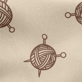 Yarn Ball Needle Jersey Backed Fleece