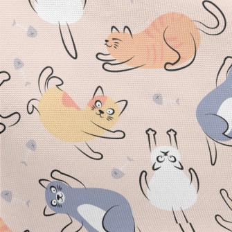 Funny Jumping Cat Pongee