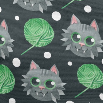 Gray Cat Wool Ball Pongee