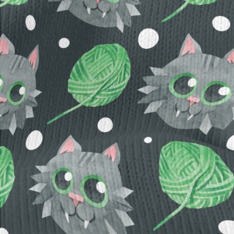 Gray Cat Wool Ball Stretch Jersey