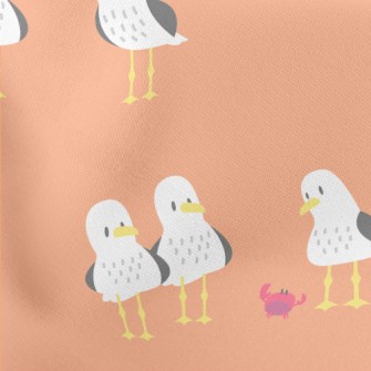 Cute Seagull Family Lightweight Cotton Poplin