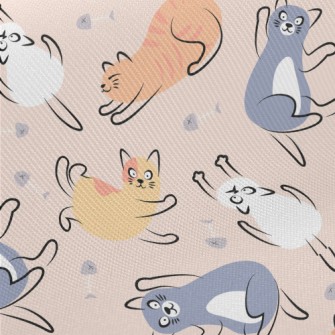 Funny Jumping Cat Midweight Cotton Poplin