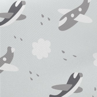 Flying Sky Airplane Midweight Cotton Poplin