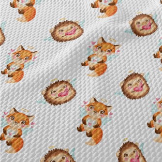 Fox And Hedgehog Celebrate Val Birdseye Piqué