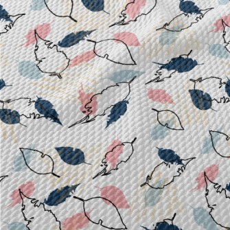 Artistic Tropical Palm Leaves Birdseye Piqué