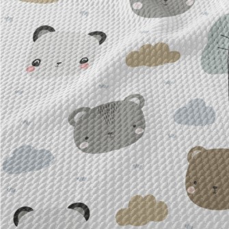 Cute Panda With Friends Birdseye Piqué