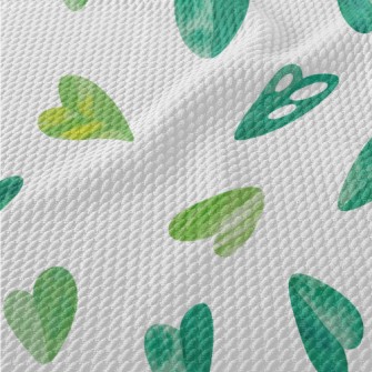 Green Heart Shaped Monstera Le Birdseye Piqué