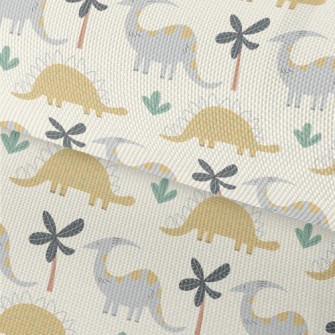 Little Dinosaurs Line Up In Th Waterproof Oxford