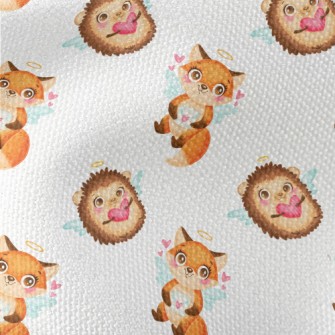 Fox And Hedgehog Celebrate Val Waterproof Canvas