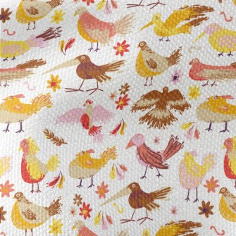 Happy And Funny Birds Waterproof Canvas