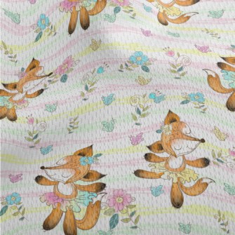 Cute Fox Ballerina Athletic Mesh Flat Back