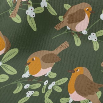 Robin Clawing Mistletoe Terry